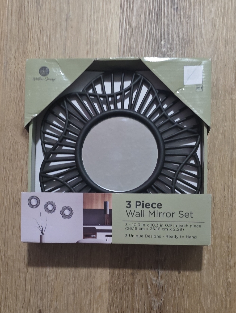 3-Piece Black Decorative Wall Mirror Set